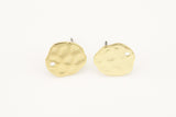 Light Gold Earring Hammered Stud Findings 12mm