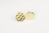 Light Gold Earring Hammered Stud Findings 12mm