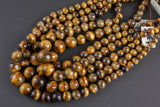 Tiger Eye Graduated Smooth Round Beads 6-18mm 16.5" Strand