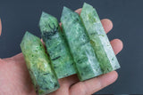 1 Pc Natural Prehnite Obelisk Tower Point wand healing crystal