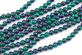 Chrysocolla JADE Smooth Round- 6mm 8mm 10mm 12mm-Full Strand 15.5 inch Strand AAA Quality