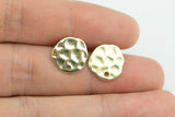 Light Gold Earring Hammered Stud Findings 12mm