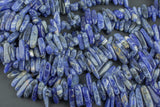 Natural Sodalite Jasper Freeform Drops Spike - 15" Strand  - Measuring 3-5mm x 10-20mm