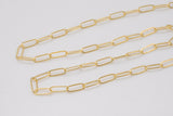 Gold Filled Flat Paper Clip Chain 4x11mm links- Wholesale, USA Made, Chain by foot- Paper Clip Chain