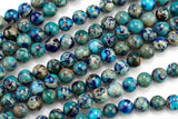 Natural Impression Sea Sediment Jasper Round Beads 4mm 6mm 8mm 10mm Aka Snake Skin Jasper Teal Terra Jasper 15.5" Strand Smooth