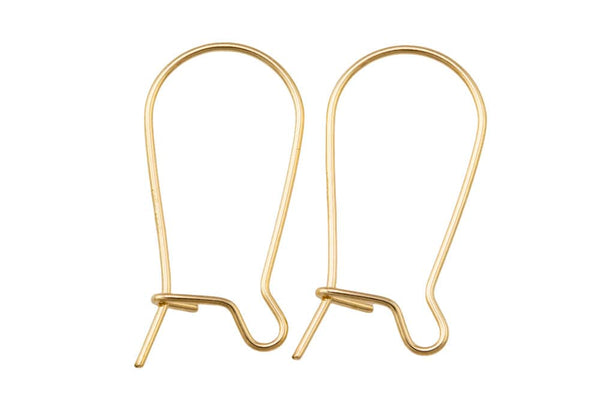 Small Gold Filled Kidney Earring Wire 16mm - 14/20 Gold Filled- USA Product- 4 Pieces- small