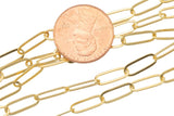 Gold Filled Flat Paper Clip Chain 4x11mm links- Wholesale, USA Made, Chain by foot- Paper Clip Chain