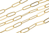 Gold Filled Flat Paper Clip Chain 4x11mm links- Wholesale, USA Made, Chain by foot- Paper Clip Chain