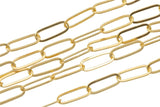 Gold Filled Flat Paper Clip Chain 4x11mm links- Wholesale, USA Made, Chain by foot- Paper Clip Chain