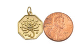 1 pc 18k Gold Plated Scorpion Charm, Charm Pendant- 16mm