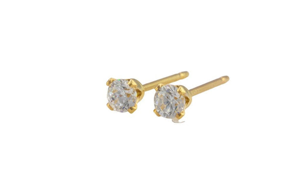 Gold Filled CZ Earring Stud- 14/20 Gold Filled- USA Product 3x13mm
