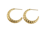 1 pair 18kt Gold  Hoop Stud Earring, Earring 24mm