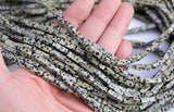 Dalmatian Jasper beads rectangular tube tubular beads 15.5" 4x13mm