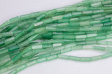 Green Aventurine beads rectangular tube tubular beads 15.5" 4x13mm