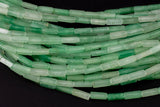 Green Aventurine beads rectangular tube tubular beads 15.5" 4x13mm