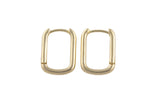 Circle Earring Round U Shaped Hoops- Solid Brass- 2mm thick