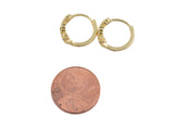 13mm 18kt Gold Huggie Hoops- CZ Hoop Earring with CZ Set- 1 pair per order Huggies