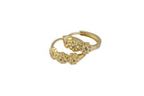 13mm 18kt Gold Huggie Hoops- CZ Hoop Earring with CZ Set- 1 pair per order Huggies