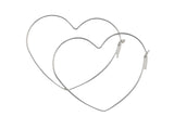 925 Sterling Silver Heart Hoops- USA Product-30mm- 2 pieces per order- 1 pairs