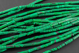 Malachite beads tube tubular beads 15.5" 4x13mm