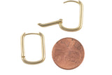 Circle Earring Round U Shaped Hoops- Solid Brass- 2mm thick
