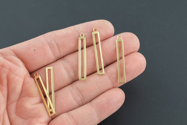Brass earrings-Earring copper accessories-Earring pendant-Brass earring charms-Earring connector-Brass jewelry-Rectangle shape 5x30mm