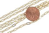 Gold Filled Paper Clip Chain Flat Tubed Chain, Elongated Oval Chain, 6 x 2.5 mm links, , Wholesale, USA Made, Chain by foot