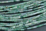 Natural Moss Agate beads tube tubular beads 15.5" 4x13mm