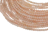 Peach Jade, High Quality in Smooth Round- 4mm -Full Strand 15.5 inch Strand