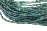 Natural Moss Agate beads tube tubular beads 15.5" 4x13mm