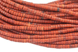 Red Jasper Heishi Discs Beads 2x4mm 3x6mm 15.5" Strand
