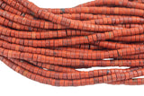 Red Jasper Heishi Discs Beads 2x4mm 3x6mm 15.5" Strand