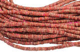 Red Sediment Jasper Heishi Discs Beads 2x4mm 3x6mm 15.5" Strand