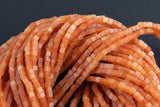 Hot Orange Jade cube beads 4mm Smooth Square Cube Dice Beads 15.5" Strand