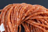 Hot Orange Jade cube beads 4mm Smooth Square Cube Dice Beads 15.5" Strand