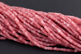 Mauve Strawberry Jade cube beads 4mm Smooth Square Cube Dice Beads 15.5" Strand