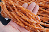 Hot Orange Jade cube beads 4mm Smooth Square Cube Dice Beads 15.5" Strand