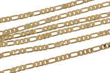 18k Gold Figaro Chain by the Yard 3mm Unfinished Chain for Necklace Bracelet Component