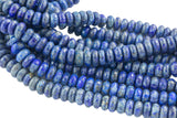 Natural Lapis Lazuli, Faceted Roundel.  6mm, 8mm and 10mm-Full Strand 15.5 inch Strand Gemstone Beads