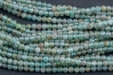 Natural Apatite Full Strands-15.5 inches-3mm- Nice Size Hole- Diamond Cutting, High Facets- Nice and Sparkly- Faceted Round