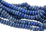 Natural Lapis Lazuli, Faceted Roundel.  6mm, 8mm and 10mm-Full Strand 15.5 inch Strand Gemstone Beads