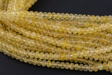 Natural Citrine- Sharp Diamond Cut- High Facets , Faceted Roundel- 6 mm 8mm- Full 15.5 Inch Strand AAA Quality Gemstone Beads