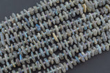 Natural Labradorite Smooth Freeform Roundel Chip Beads 15.5" Strand