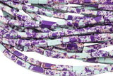 Purple Sea Sediment Jasper rectangular tube tubular beads 15.5" 4x13mm