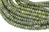 Green Olive Jade - High Quality in Roundel, 6mm, 8mm- Full 15.5 Inch Strand-15.5 inch Strand Smooth Gemstone Beads