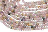 Natural Multi Gemstone- Sharp Diamond Cut- High Facets , Faceted Roundel- 6mm- Full 15.5 Inch Strand AAA Quality Gemstone Beads