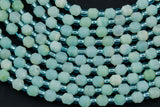 AAA Natural Amazonite 5-6mm Beads Faceted Energy Prism Double Terminated Point Cut 15.5" Strand