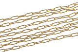Gold Filled Round Tubed Chain, Elongated Heavy Oval Chain, 3x8.5mm links, , Wholesale, USA Made, Chain by foot- Paper Clip Chain