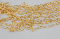 Gold Filled Round Tubed Chain, Elongated Heavy Oval Chain, 3x8.5mm links, , Wholesale, USA Made, Chain by foot- Paper Clip Chain