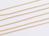 14k Gold Plated Chain 1.5mm Dainty Curb Chain - Tarnish Resistant - Sold by the yard